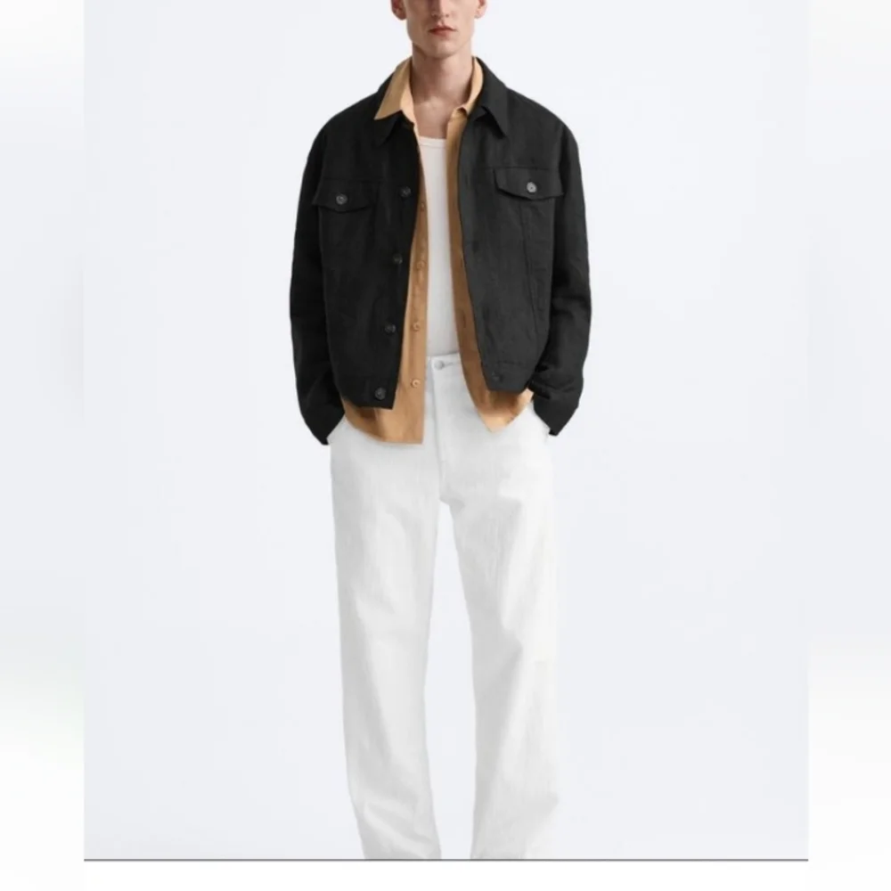 Zara Men’s Linen Jacket Sz-L - Picture 2 of 10